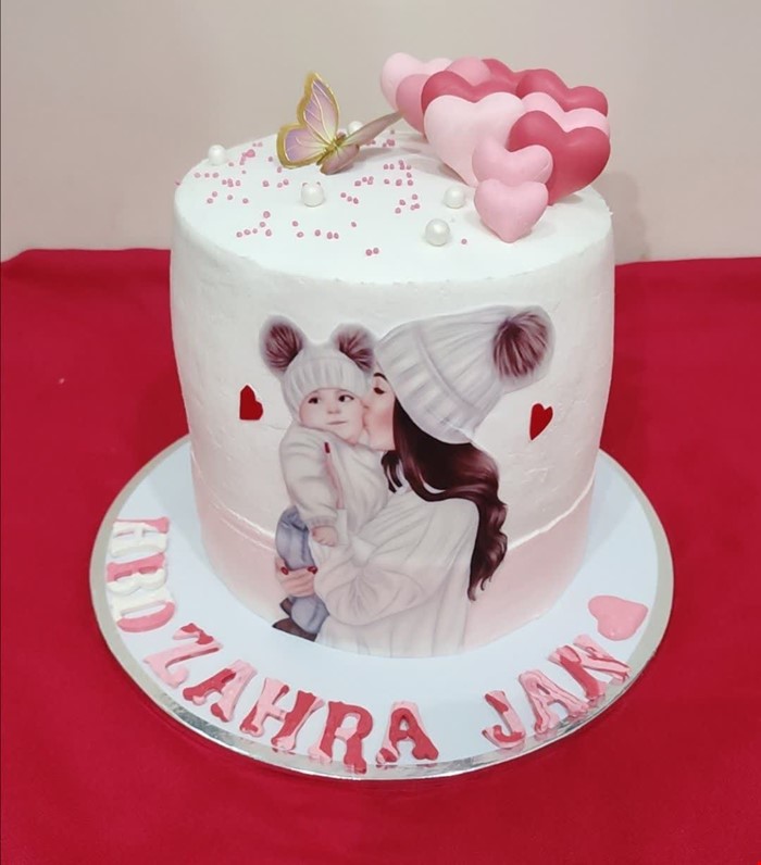 کیک تصویری مادر و دختر 